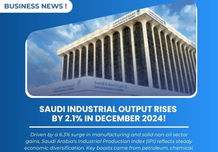 Industrial Production Index records an increase of 2.1% in December 2024